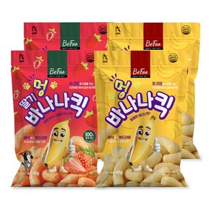 베푸 멍 바나나킥 45gx2팩+딸기바나나킥 35gx2팩, 1세트, 160g, 혼합