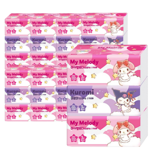 산리오 마이멜로디&쿠로미 팝업티슈 3겹 천연펄프, 24개, 110매