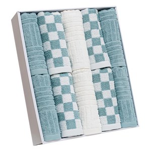 키리아 디자인 수건 10p 선물세트 145g 코마사, 민트, 1세트