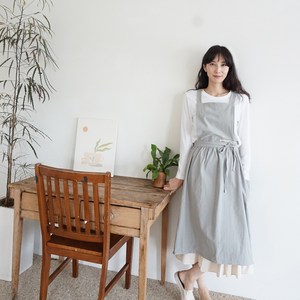 잇츠온 코튼 파스텔 원피스 앞치마, 카키, 1개