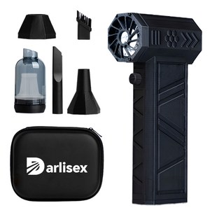 Dalisex 초강력 무선 에어건 캠핑 차량 세차 가정용 폭력 터빈 선풍기, 블랙, 슈트
