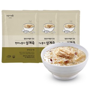 로뎀푸드 서울마님죽 현미누룽지삼계죽 500g 3팩 SET [TG003], 3개