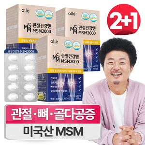 MSM 관절 식이 유황 영양제 엠에스엠 2000, 3개, 30회분