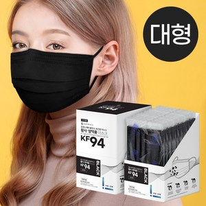 KF94 덴탈 마스크 개별포장 국산 학교 허용 퓨린스케이, 1매, 30개입, 블랙