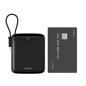 보바 고속충전 일체형 대용량 보조배터리 10000mAh 22.5W VA-114, 블랙