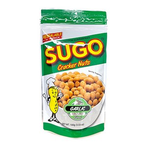 Sugo Cracker Nuts Garlic Flavor 수고 크래커 넛츠 마늘맛 땅콩 스낵, 100g, 1개