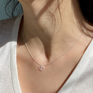 반지소 하슬 925실버 순은 하트 십자가 행운 목걸이