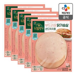 씨제이제일제당 더건강한 닭가슴살 샌드위치햄 90g X 5개