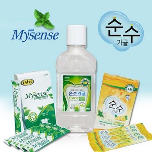 순수가글 마이센스 300ml x 8개 (정품 300ml 1개 추가증정) / 11ml 일회용 가그린, 순수가글 일회용 ( 11ml x 150개 )