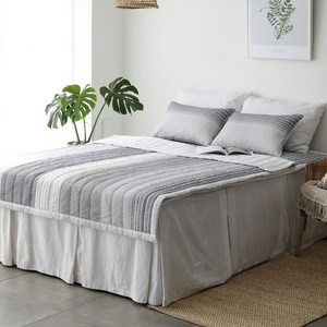 드림베딩 시어서커 여름이불 스트라이프, 그레이