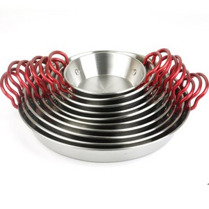 스텐빠에야 10Size 레드손잡이 스테인리스 샐러드, 4호 24cm, 1개