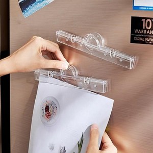 노나몰 냉장고 투명 자석부착 A4 집게걸이