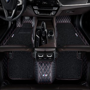 BMW 발매트 풀커버 카매트 1시리즈 2시리즈 3시리즈 4시리즈 5시리즈 X1 X2 X3 X4 X6 X7 전기차, 블랙+레드