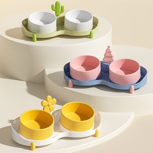 Sgirl 강아지 고양이 밥그릇 반려동물 식기세트 고급 도자기 애완견 물그릇 1세트, 그린 * 1개, 1개