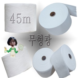 청소포 고급 부직포원단 45m 정전기 롤타입 청소포 물걸레겸용 물티슈원단 대형, 홀타입 60g*45m