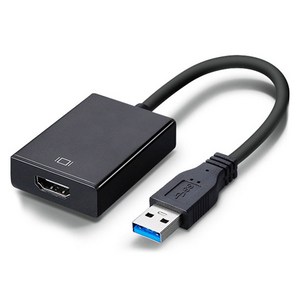 헨센 USB to HDMI 어댑터 변환젠더, 블랙, 1개