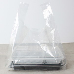 PE-3220무지봉투 손잡이봉투 비닐봉투 도시락 포장 분식 치킨 음식점 배달봉투 [100장], 100개