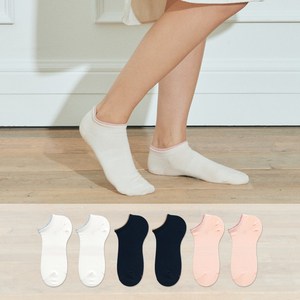 [필로이] 여자 베이직 무지 스니커즈 발목 양말 6켤레 세트