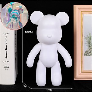 무지 DIY 베어브릭 곰돌이 미술수업 커스텀 푸어링아트 만들기 18CM, 1개