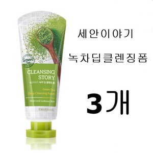 과일나라 세안이야기 녹차 딥 클렌징 폼, 120g, 3개