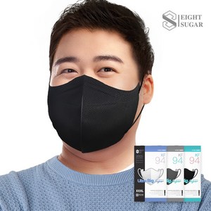 에이트슈가 울트라빅슈가 특대형 얼큰이 KF94 새부리형 마스크, 블랙, 50매, 1매입