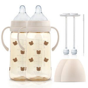 하이비 PPSU 에잇벤트 배앓이방지 젖병 볼빵곰 270ml 트윈팩, 볼빵곰 샌드, S(0개월이상), 1개