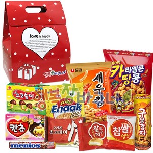행복장바구니 과자선물세트, 1개, 42.러브해피손잡이세트A