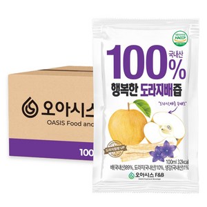 오아시스 국내산 도라지배즙, 100개, 100ml