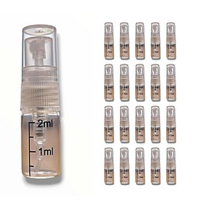 미니 샘플 향수 스프레이 유리 공병 (용량 눈금 인쇄되어 편리함), 2ml, 20개, 투명