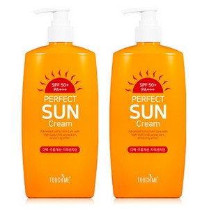 터치미 퍼펙트 선크림 톤업 미백 크림 대용량 500ml 2개, [PA1]500ml 2개