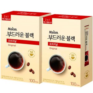 동서 맥심 부드러운 블랙 오리지날 100T x 2개, 2.7g, 100개입