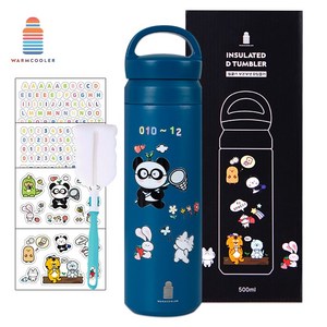 마마픽스 심플 스텐 텀블러 보온 보냉병, D텀블러-블루, 500ml, 1개