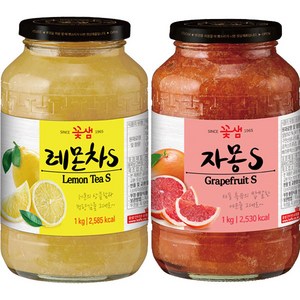 꽃샘 레몬차S 1kg+자몽차S 1kg, 2개, 1kg, 1개입