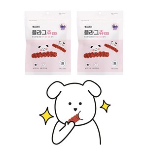 뽀시래기 플라그츄 강아지 치석제거껌, 핑크 눈건강, 120g, 4개