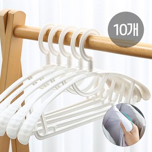 데일리퍼블릭 튼튼한 논슬립 어깨 뿔 방지 옷걸이, 화이트, 10개
