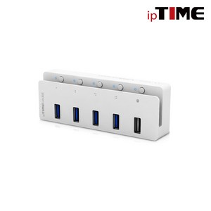 이에프엠 ipTIME UH305 USB허브 화이트 (USB3.0/5포트/유전원), 1개