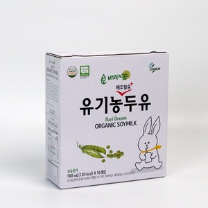 바리의꿈 유기농두유 저당 고칼슘 아침 저칼로리 식사대용 학생 직장인, 120ml, 16개