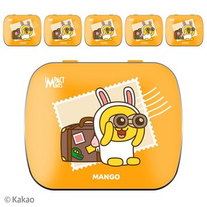 카카오프렌즈 민트 무설탕 캔디 무지(망고) 6개입, 15g, 6개