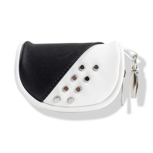 KOFULL 골프공 주머니 케이스 가방 PU 가죽 소재 미니 포켓 달 벨트형 볼주머니 3종 스타일, 색상C