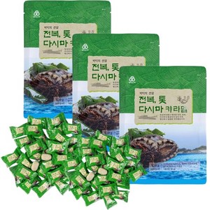K-건강간식 맛있는 자연의맛 안신 전복 톳다시마 캬라멜, 3개, 120g