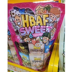 HBAF 바프 스위트미니 아몬드 6가지맛 24개입 (흑당밀크티/티라미수/쿠키앤크림/제주말차/인절미/당근케이크) 간식 주전부리 캠핑 술안주 맥주안주, 1개