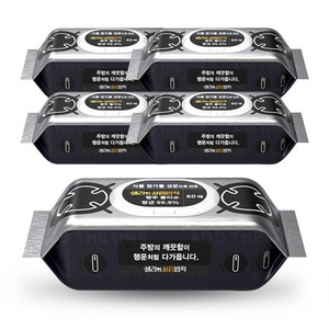 샐리의살림법칙 항균 행주물티슈 60매 5팩+소형5팩, 단품, 단품