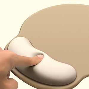 감성픽 귀욤폭발 푹신푹신 손목 보호 마우스패드, 1개, 무지베이지