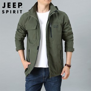 JEEP SPIRIT 지프 남성용 봄가을 야상 캐주얼 바람막이 후드 탈부착 자켓 20MA783JC8111A+사은품