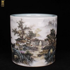 중국풍 조선시대 그림 백자 화병