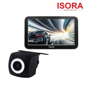 아이소라 승용차 전방카메라 135만화소 PFC-150LS + 거치형모니터세트, 7인치 모니터-메탈블랙