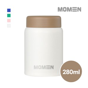 모멘 미니 이유식 보온병 304스테인리스 보온보냉 푸드자 죽통, 1개, 280ml, 아이보리