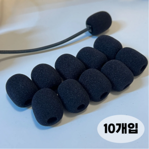 헤드셋 핀 마이크 스펀지 커버 블랙 30x22mm, 10개