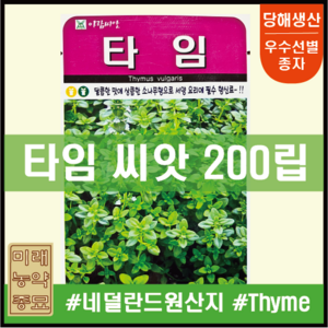 아람종묘 타임 씨앗 200립- 네델란드산 thyme seeds winte thyme heb seeds 허브씨앗, 1개