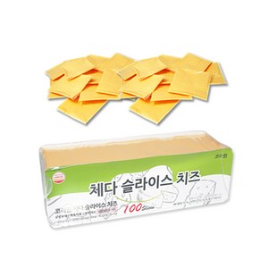 코리원 체다 슬라이스 치즈 100매 (햄버거 피자 치즈), 1.8kg, 1개